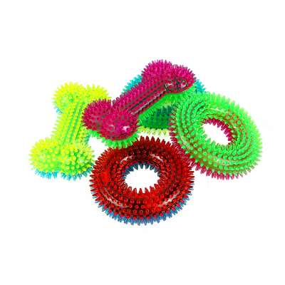 Popular New Style Pet toy Environmental TPR Rubber Luminous  Pet Toy Resistant Bite Donut Playing Dog Toys